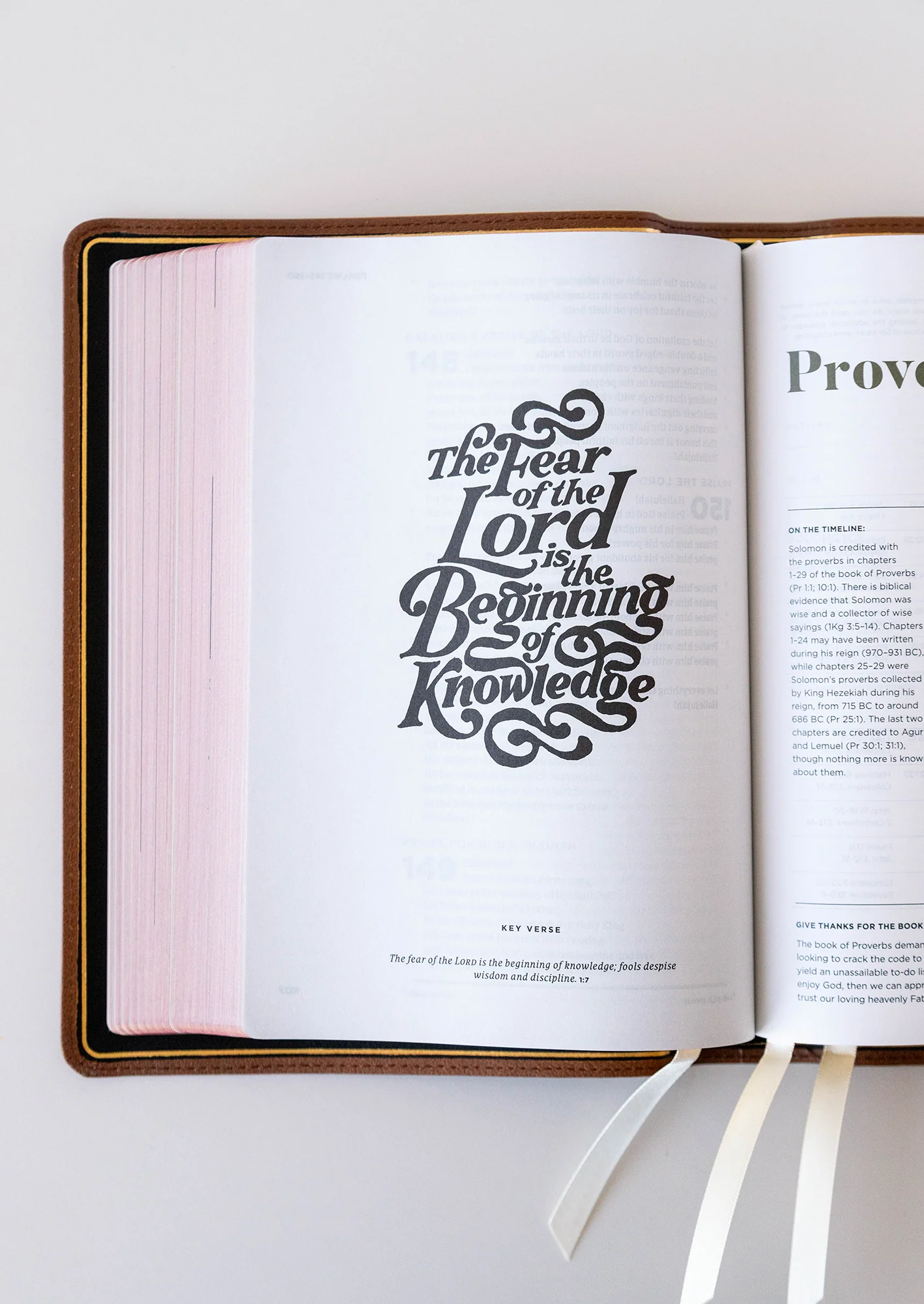 He Reads Truth Bible, Holman Handcrafted Collection, Saddle Brown Premium Calfskin - Image 3