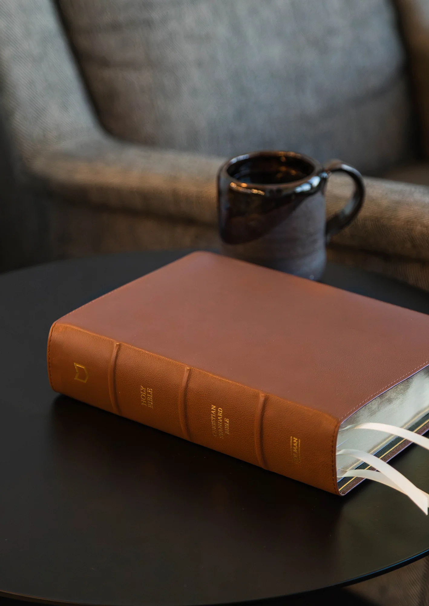 He Reads Truth Bible, Holman Handcrafted Collection, Saddle Brown Premium Calfskin - Image 6